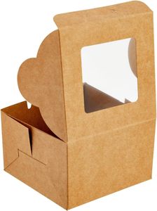 Mini 4x4x2.5 Inch Cake Boxes <strong>Display</strong> <strong>Window</strong> <strong>Custom</strong> Logo Food Safe Small <strong>Box</strong> Packaging UV Coating Matt Lamination Embossing - Product Image 4