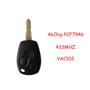 กุญแจรถสามปุ่มวัสดุ ABS สำหรับเรโนลต์กุญแจรถ PCF7946ชิป46ชิ้น VAC102 433MHz - Product Image 1