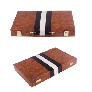 Tùy Chỉnh Da Hoa Chắp Vá Backgammon Cầm Tay Cờ Vua Backgammon Sang Trọng Da Bàn Cờ Với Dice PU Hộp Trò Chơi Thiết Lập - Product Image 4