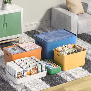 Aperitivos Juguetes Misceláneas Clasificación Nueva caja de almacenamiento de escritorio colorida Hogar Rectangular PP Cesta de plástico Caja Contenedor - Product Image 4