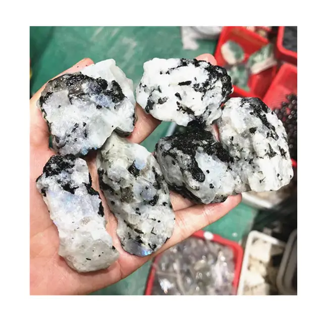 Grosir Batu Kristal Mentah Batu Kristal Batu Penyembuhan Massal Pelangi Moonstone Kasar