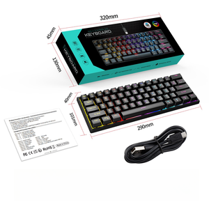 Teclado mecánico inalámbrico OEM RGB PC 60% con estilo LCD QWERTY para iluminación de teclado de Metal duradero de escritorio - Product Image 6