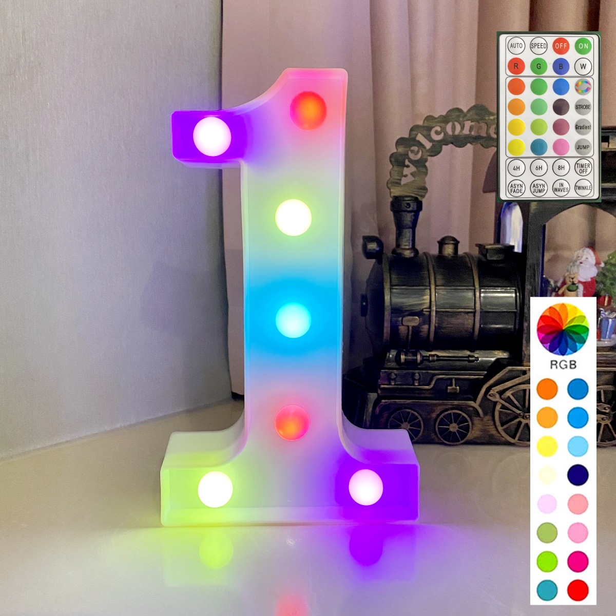 Colorful synchronous remote control white bottom letter: 1