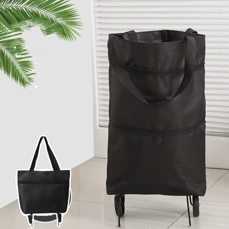 Sac shopping à roulettes & noir (qualité 5a)