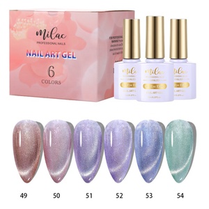 LACOShine Like an Aurora on a Hot Summer Night with a 6-color Magnetic Fine Shine Nail Gel <strong>Set</strong> That Presses on Your Nails - Product Image 4