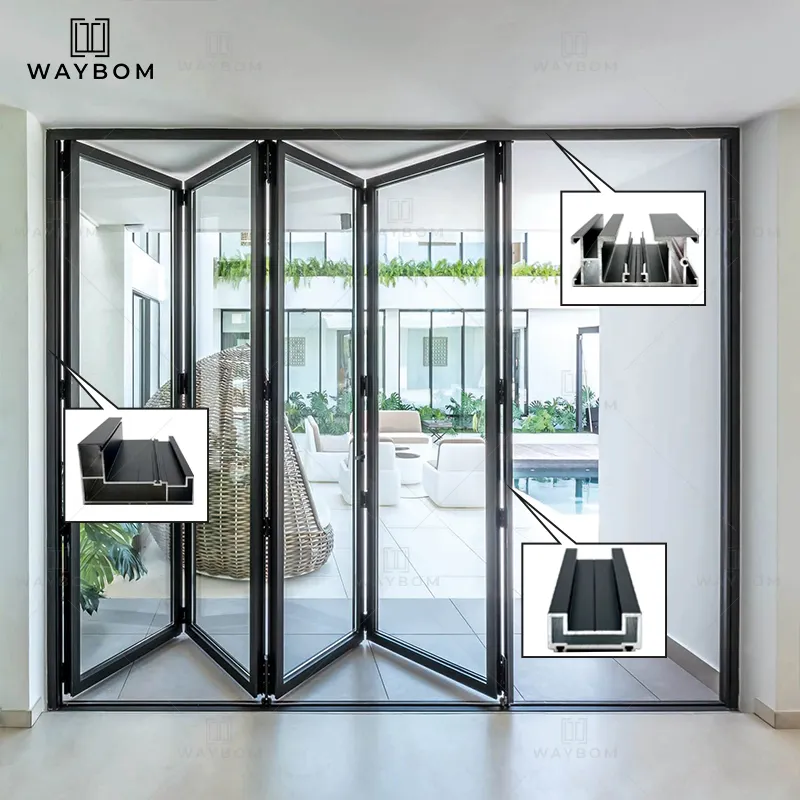 Aybom-bisagras de puerta de aluminio para uso comercial en el hogar, accesorio decorativo para puertas de aluminio, pista en T