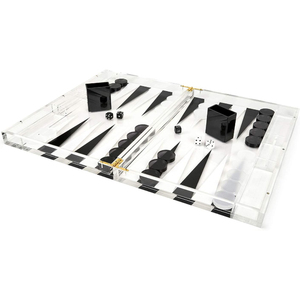 Nhà Máy Tùy Chỉnh Màu Sắc Acrylic Backgammon Checkers Với Nam Châm Nắp Checkersboards Backgammon Thiết Lập Có Thể Gập Lại Cho Quà Tặng - Product Image 3