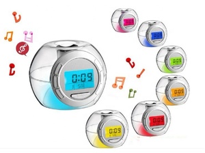 Digital Desk table Alarm Clock Calendario conto alla rovescia timer Elettronico con il Suono Della Natura Musica ringer regali Creativi di apple a forma di - Product Image 3