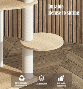 Pour les grands chats uniquement arbre à chat en bois massif arbre à chat et maison à chat combiné cadre d'escalade de chat à plusieurs niveaux conception peu encombrante - Product Image 2