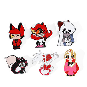 Cool Satan <strong>Demon</strong> Enamel Pins Cloth Hat Backpack DIY Badge USA Anime Hazbin <strong>Hotel</strong> Brooch