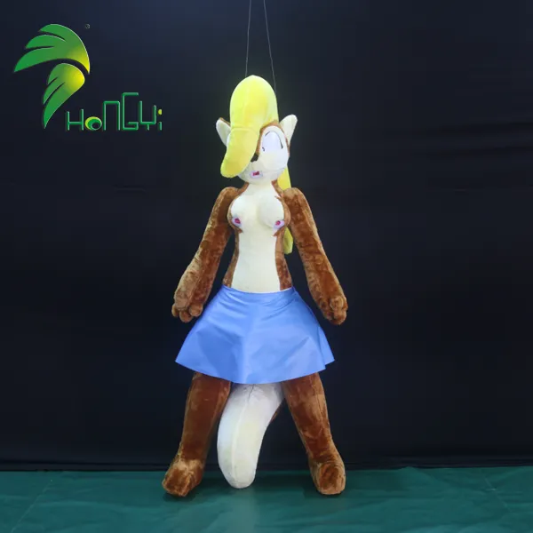 Newest Design PVC Cartoon Sexy Inflatable Plush Girl Doll Squirrel Toy
