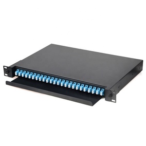 1U 19 ''Tipo deslizante Montaje en rack ODF carga completa LC dúplex Fibra óptica 24 puertos panel de conexión de fibra - Product Image 4