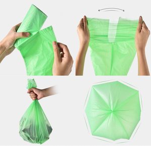 Özel Logo baskılı rulo eko çöp torbası renkli plastik tek kullanımlık çöp kutusu astar biyobozunur çöp paketleme çantası