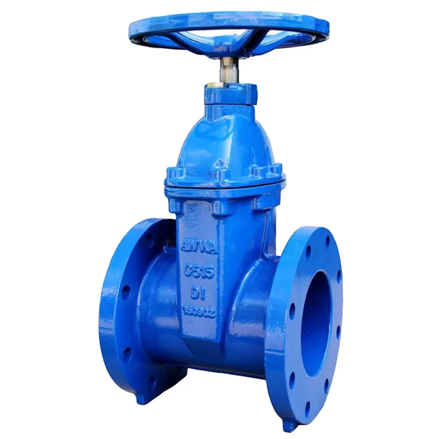 6 Inch Zachte Afdichting Non-Stijgende Stem Veerkrachtig Zitten Schuifafsluiter Gietijzer Handwiel Flens Gate Valve