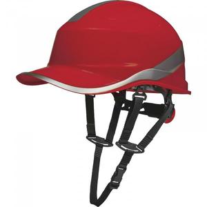 <strong>DELTA</strong> PLUS - DIAM5UPROFL Abs red safety helmet ''baseball cap'' <strong>shape</strong> with chin attachment and rotor adjustment HELMETS - Product Image 1