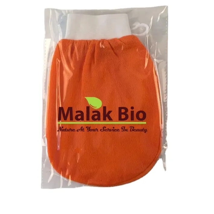 Malak Bio-gant exfoliant marocain, il enlève les couches de peau sèche et morte, révélant la nouvelle peau douce et éclatante sous le gant