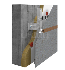 Sistema di rivestimento della facciata in pietra di marmo in lega di alluminio la staffa di tipo C di tipo L è regolabile - Product Image 1
