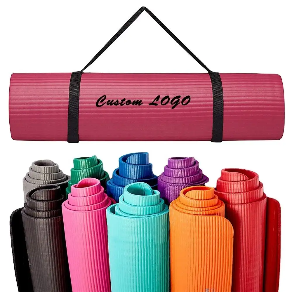 10Mm Dikke Grote Comfortabele Gym Oefening Draagriem Nbr Yoga Mat Voor Pilates En Andere Yoga Praktijken