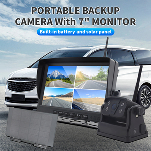 Caminhão sem fio 2.4G 1080p Ahd Backup Bus Camera Kit Sistema de energia solar Car Revers 4 Câmera Split Dvr Screen 12-30V Traço Cam