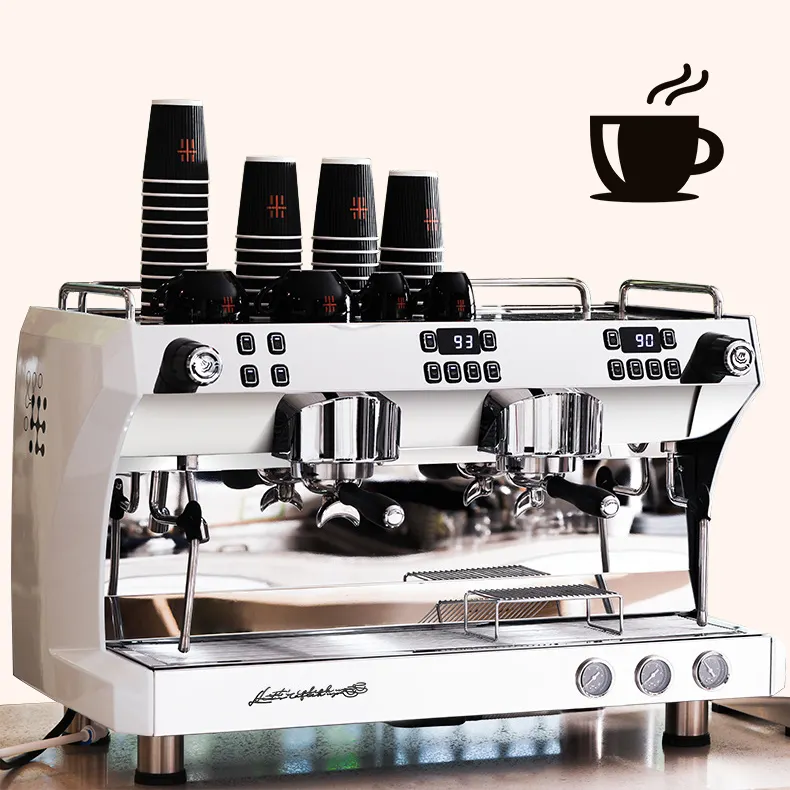 Bomba rotativa de calderas duales, máquina profesional para cafeteras de café, máquinas de café expreso comerciales para negocios