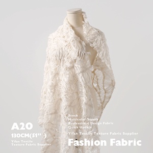 ファッション生地高品質フェザーウィングスプライシング構造生地3D刺繍生地スカート服室内装飾用 - Product Image 5