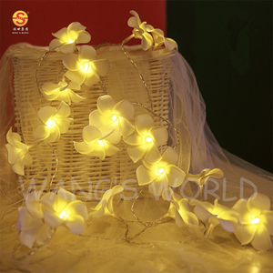 Guirnalda de luces <span class=keywords><strong>LED</strong></span> hawaianas, cadena de flores artificiales alimentada por batería