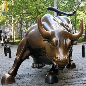 Cuộc sống ngoài trời Kích thước New <span class=keywords><strong>York</strong></span> tường đường phố Bronze Bull Tượng điêu khắc để bán - Product Image 1