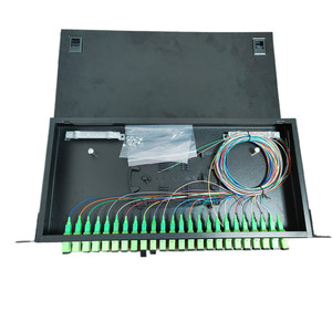 Fijo Simplex SC UPC 1U 24 puertos Panel de conexión de fibra óptica Instalación estándar de 19 pulgadas para gabinete de red ODF - Product Image 3