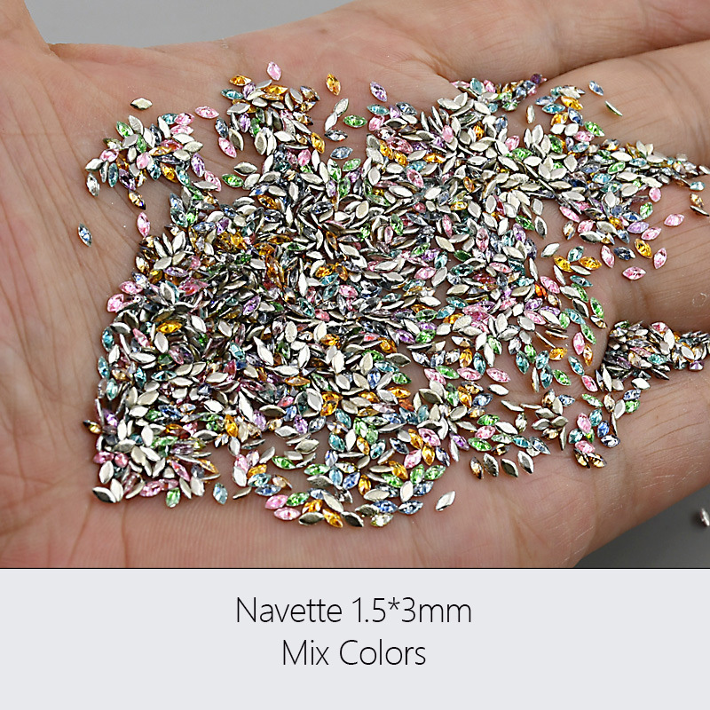 Navette 1.5*3mm-Mix Colors