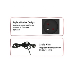 Toma de corriente multifuncional para escritorio, toma de mesa montada en el lateral con puerto USB, cargador inalámbrico