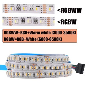 Tira de LED brillante RGBW RGBWW 12V 24V SMD 5050 4 colores en 1 Chip 60 108 120 LEDsM cinta de luz Flexible para proyectos de bricolaje