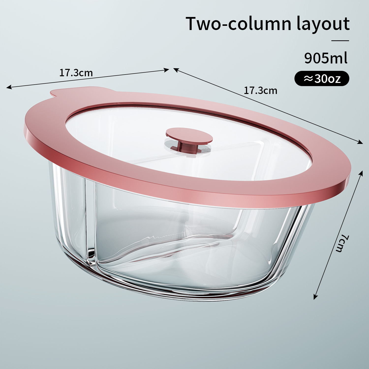 Round lunch box with compartments905ml