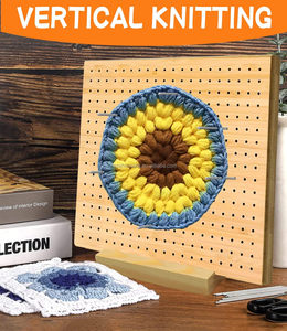 Sıcak satış özelleştirilmiş bambu ahşap engelleme kurulu pimleri oyma tekniği tığ aksesuarları örgü severler dikiş iğne - Product Image 5