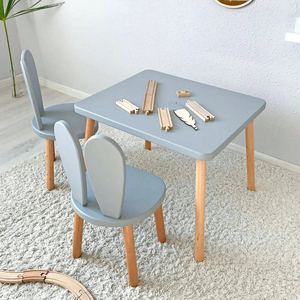202406 aktivite ahşap çocuk masa ve sandalye seti Montessori masa Montessori sandalye ahşap masa ve sandalyeler çocuklar için - Product Image 1