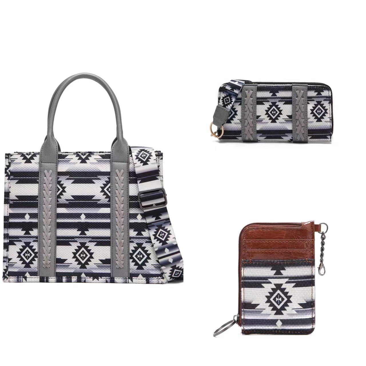PG851 3-piece set, gray and white