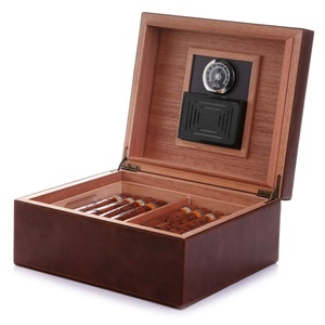 Desktop Wood Cigar <strong>Humidor</strong> Cigar Storage Box <strong>Humidor</strong> Cigar Container Rectangle Humidifier - Product Image 1