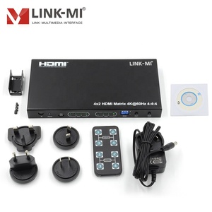 4x2 Matrix 4 HDMI in 2 HDMI-Ausgang 4 K60Hz YUV4:4:4 HDCP 2.2/HDCP 1.4 Panel-Taste und IR-Fernbedienung 18 Gbit/s