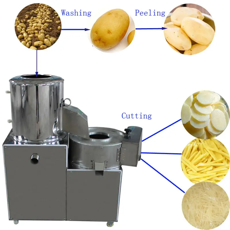 Factory Price Auto Potato Chips Making Machine / French Fries fruit vegetable cube cutter cutting machines