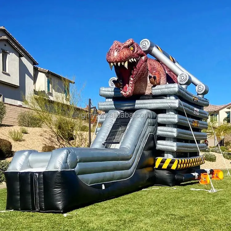 T-rex Dino Jumping Castle Inflatable Bouncer Dinosaur Bounce House Slide With Air Blower