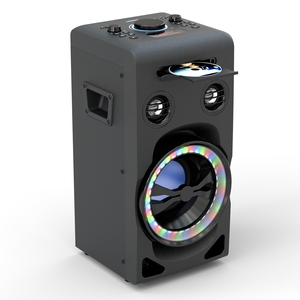 流行的工厂DJ音响扬声器，带发光二极管轻音乐系统和USB调频支持塑料手推车卡拉ok扬声器 - Product Image 3