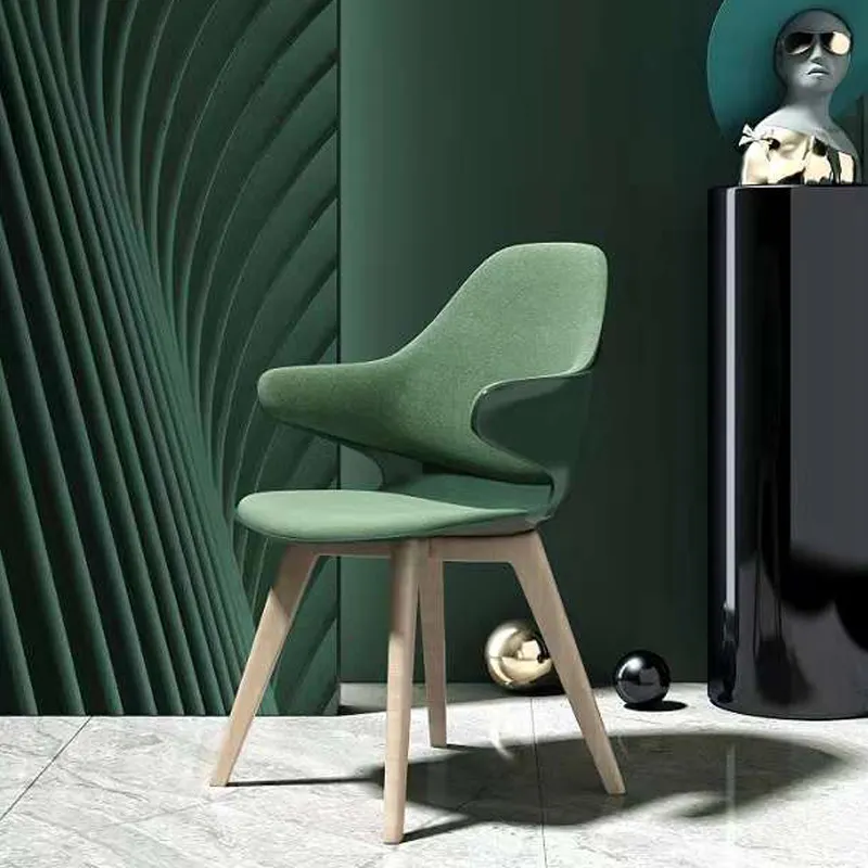 Sillas de acento de diseño innovador exclusivo de Koho, muebles para sala de estar, salón de madera moderno, silla de acento azul