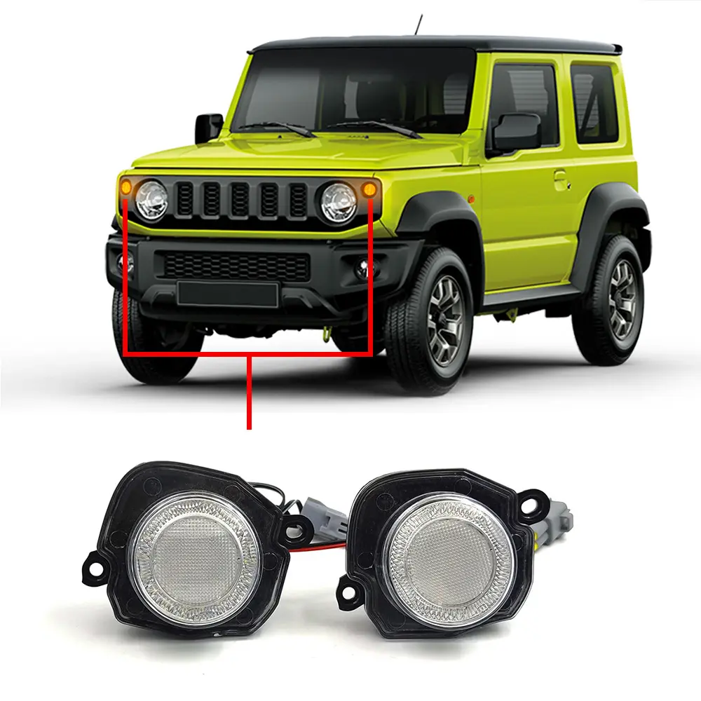 2pcs xe phía trước dẫn lần lượt singal ánh sáng SUV phụ tùng ô tô cho Suzuki jimny jb64 jb74 2019 2020 Trắng DRL Đèn lái xe mắt thiên thần