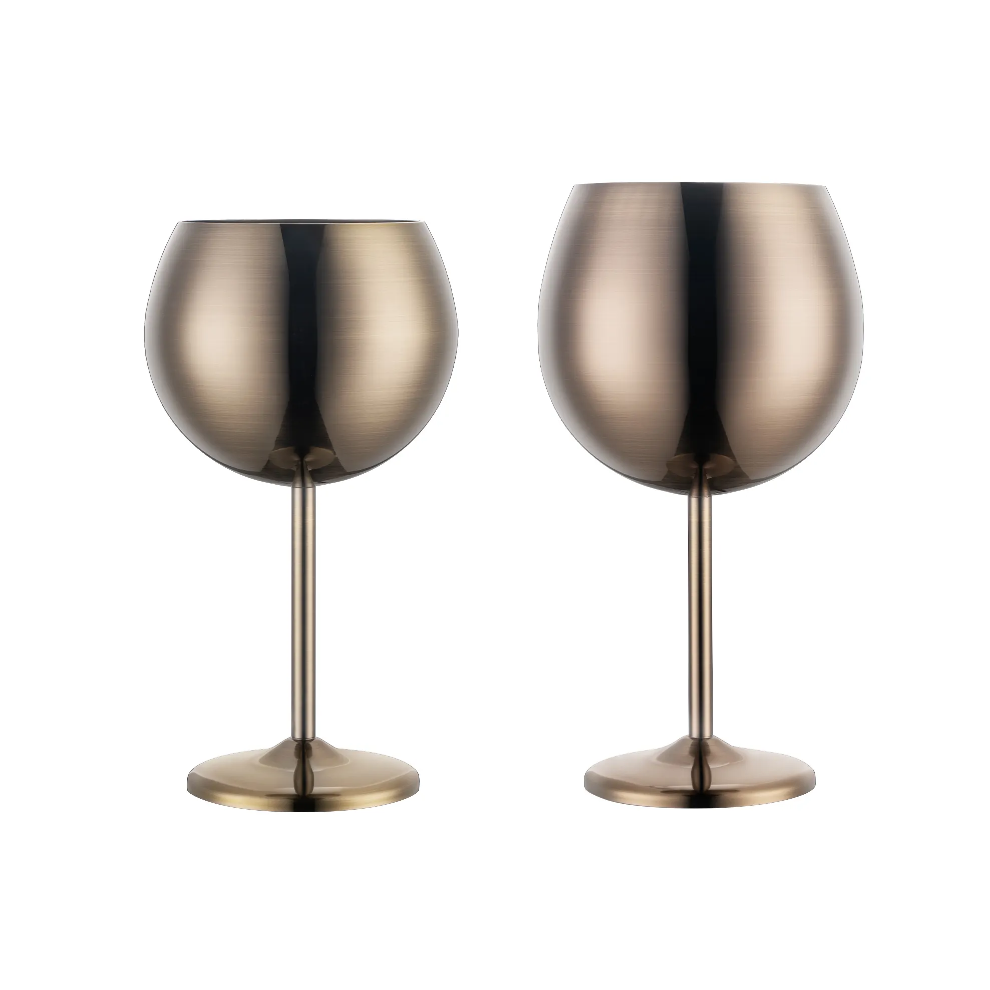 Large Capacity 304 Stainless Steel Red Wine Glass with High Foot Impact Resistant Drum-Shaped Wine Set Parties Cocktail Glasses