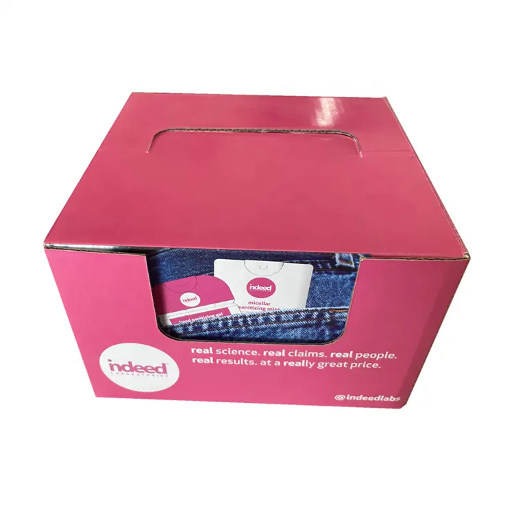 향수 립스틱 화장품 사탕 종이 승진 상자를 위한 주문 고품질 E 플루트 서류상 전시 상자