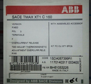 Nuovissimo interruttore originale SACE TMax Xt1c custodia 160 stampato 1 sda067399r1 per programmazione PLC - Product Image 1