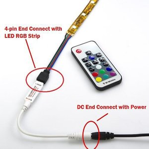 Rf Wireless RGB führte Controller DC5-24V 17 Key Remote Mini LED Controller - Product Image 3