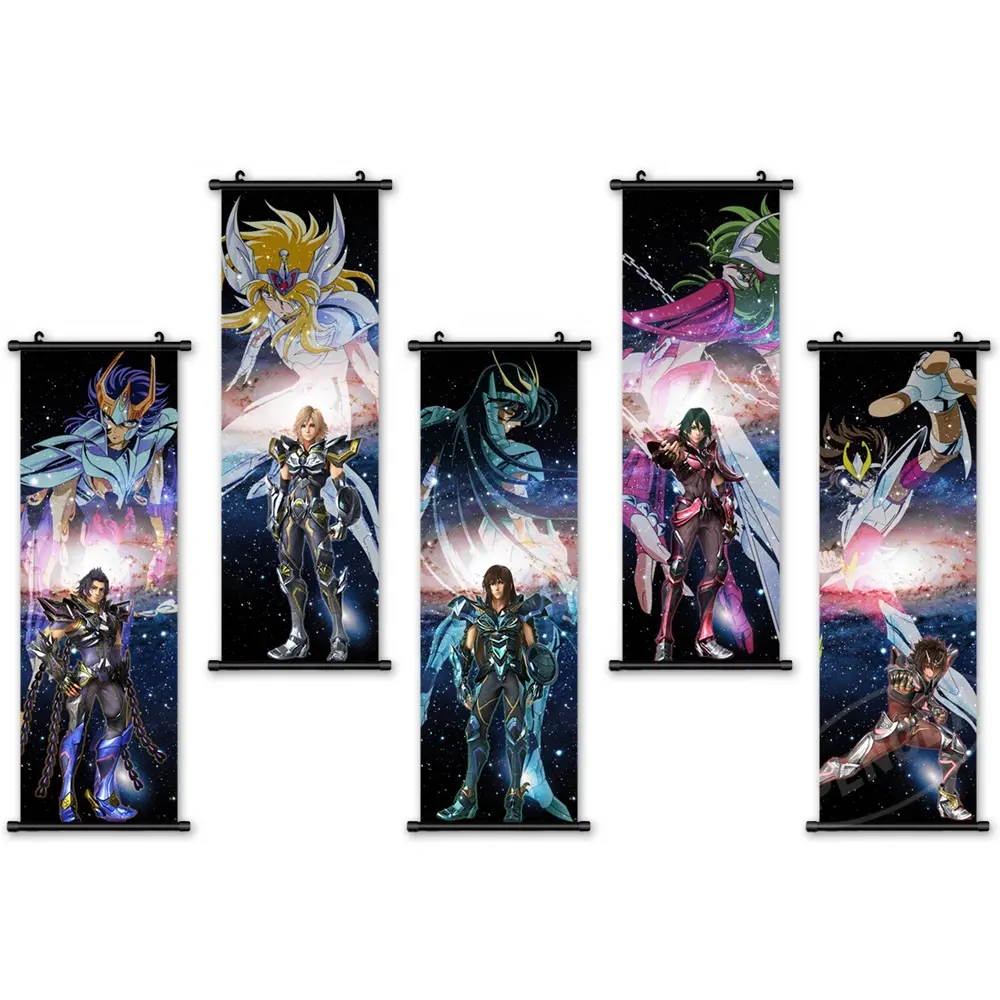 Saint Seiya-pintura colgante, arte de pared moderno, imagen de Anime japonés, Impresión de desplazamiento de plástico, lienzo, póster para decoración del hogar para sala de estar