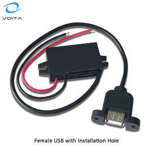 Convertidor de corriente continua reductor, V convertidor de corriente continua de 12, 24V a 5V, doble salida USB hembra 3A