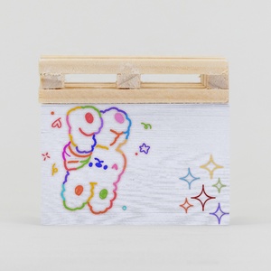 Cubo de notas con impresión de logotipo personalizado profesional, paleta de madera, notas adhesivas autoadhesivas, soporte para notas, almohadilla, bloque de cubo de papel, recarga - Product Image 4