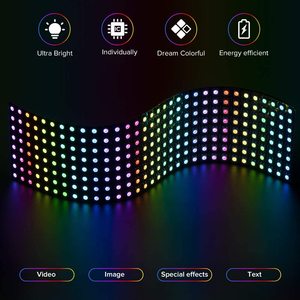 BTF-Lichter WS2812B RGB Traumfarbe LED Pixel-Matrix-Panel 256 Pixel 8 × 8 16 × 16 8 × 32 cm digitales flexibles programmierbares DC 5 V PCB